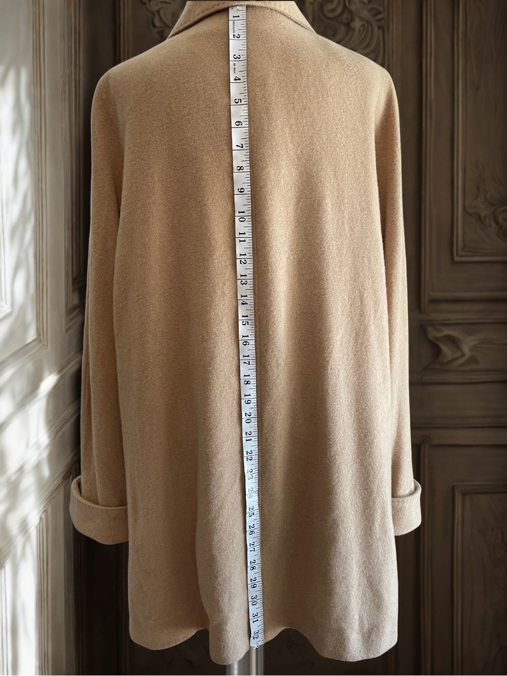 FLEURETTE Vintage 90s 100% Camel Hair Coat Jacket USA Union Tan Sz 12 Mid Length - Picture 8 of 16